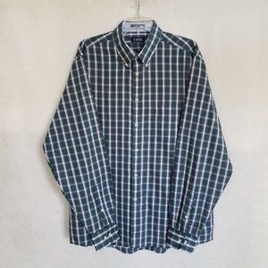 Men's Chaps Classic-Fit Easy-Care Green Plaid Twill Shirt Size 17-17 1/2 36/37